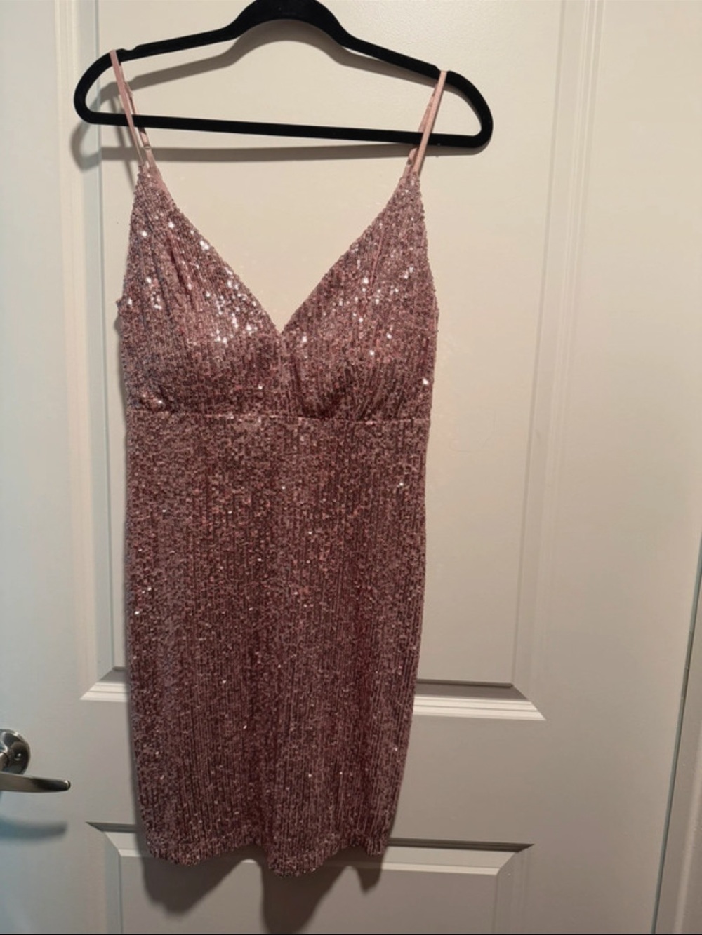 Emerald Sundae Rose Pink Sequin Mini Slip Dress